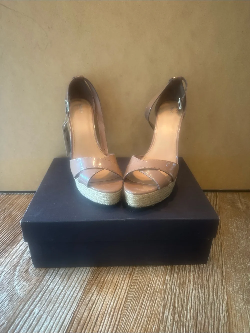 Lauren Ralph Lauren Champagne Satin Open-Toe Stiletto Heels with Crystal Straps